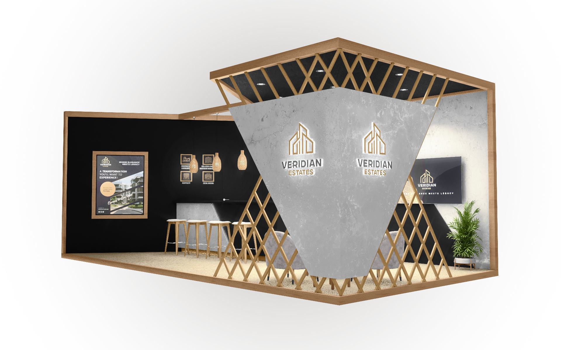 3D Exhibition stand Real Estate 3D model_10