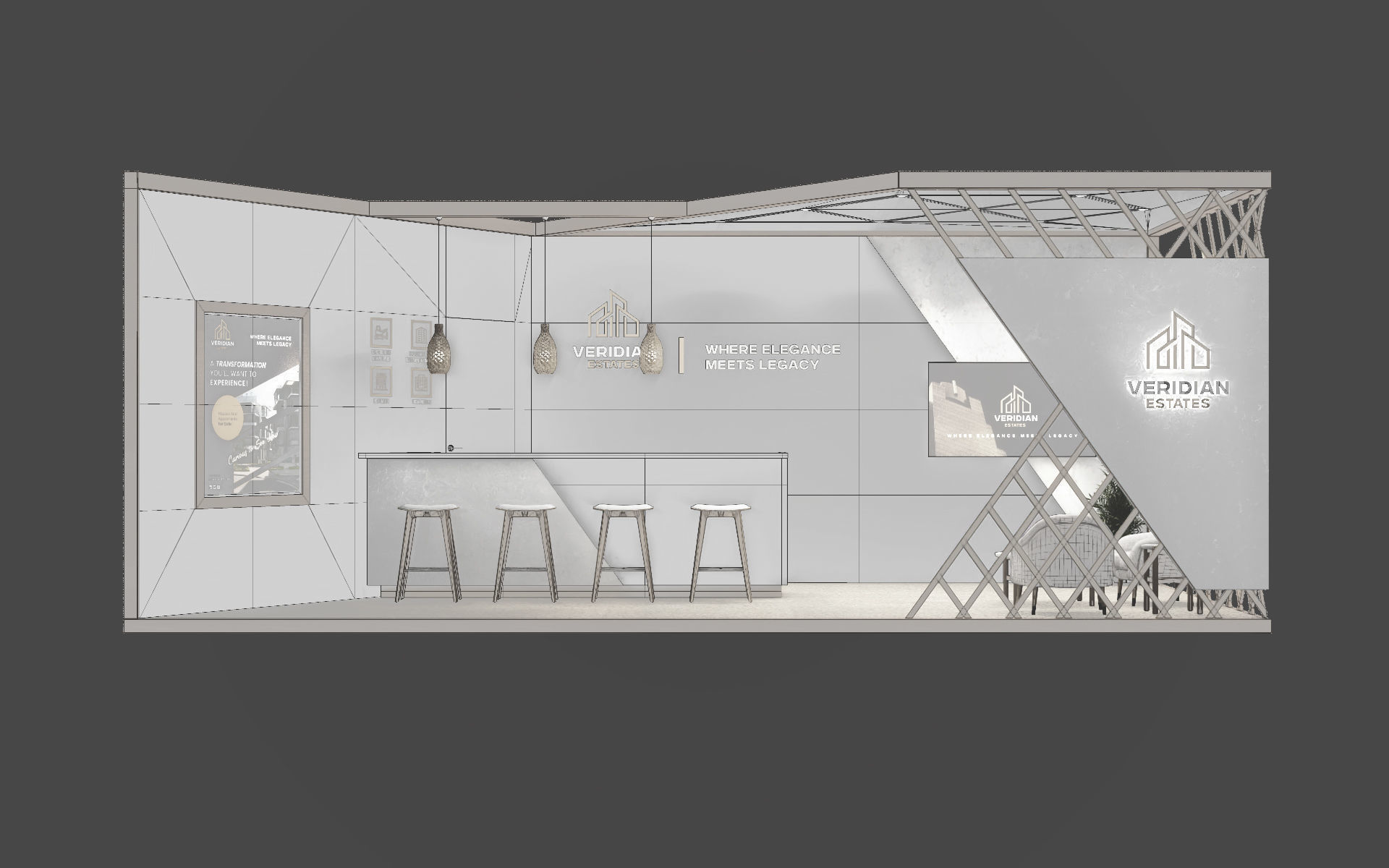 3D Exhibition stand Real Estate 3D model_2