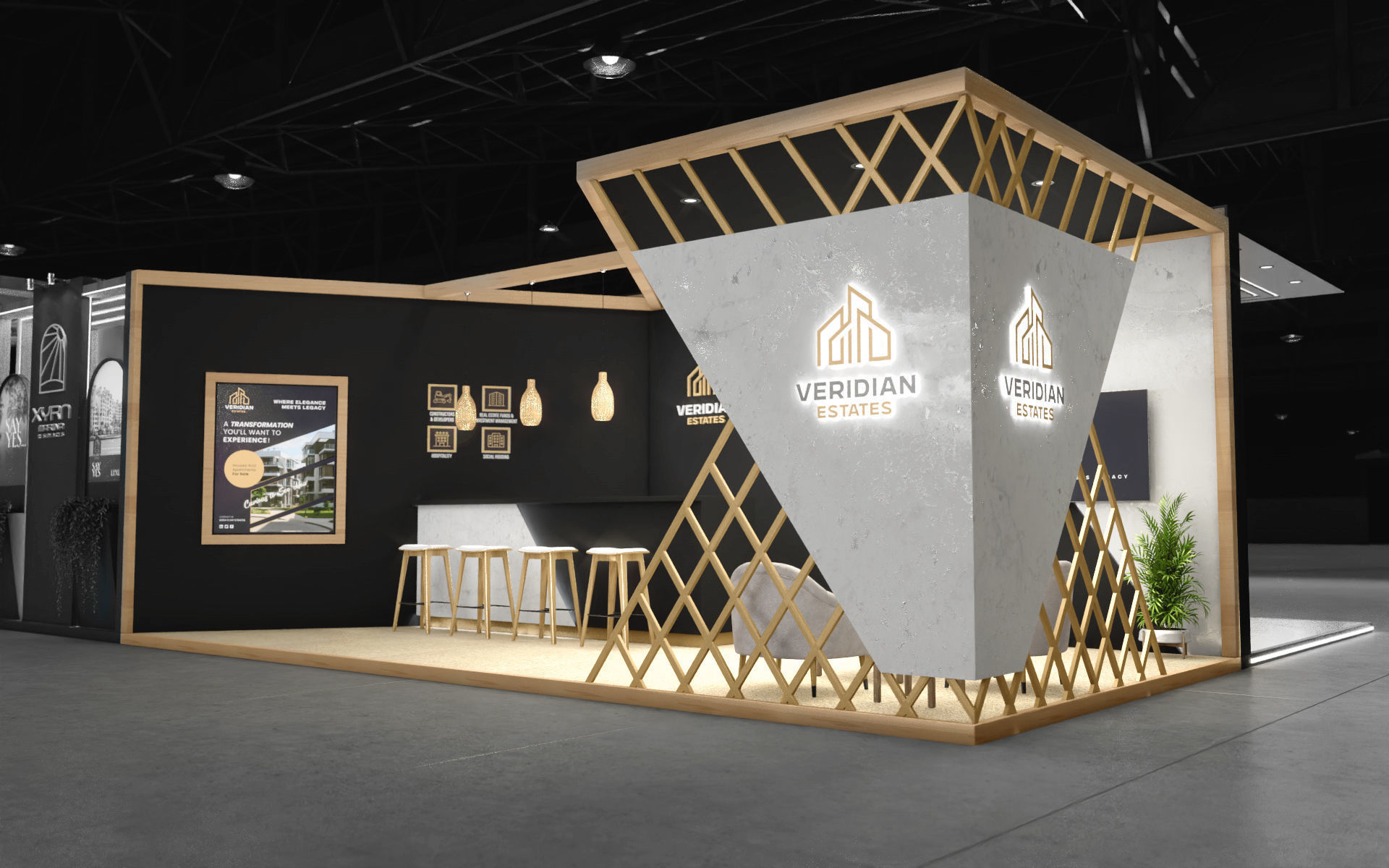 3D Exhibition stand Real Estate 3D model_9
