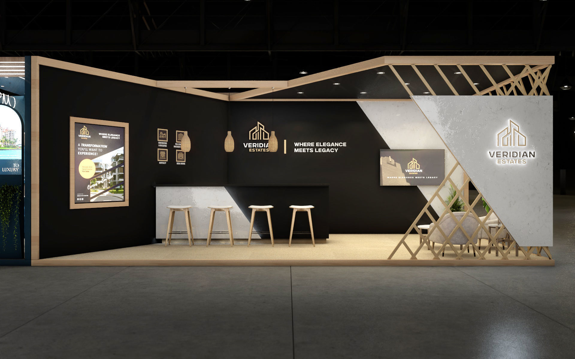 3D Exhibition stand Real Estate 3D model_1