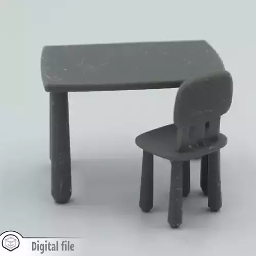 Dollhouse Children table and chair 