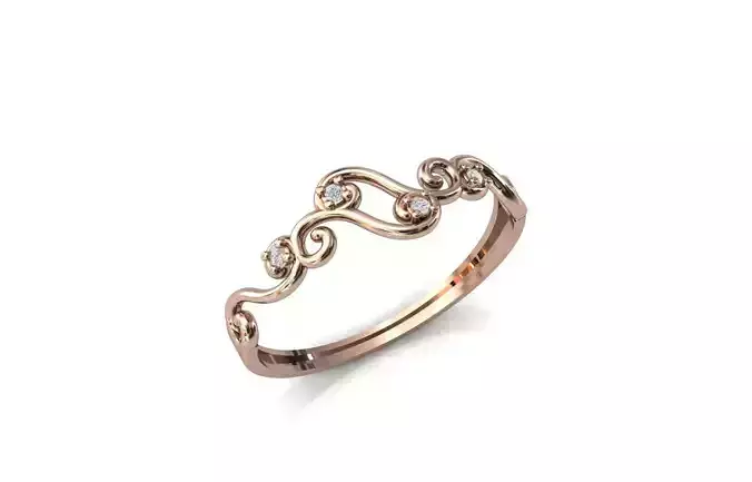 Women Ring Diamond Stone STL 3DM Lightweight Printable