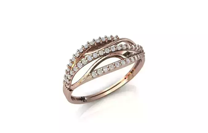 Women Ring Diamond Stone STL 3DM Lightweight Printable