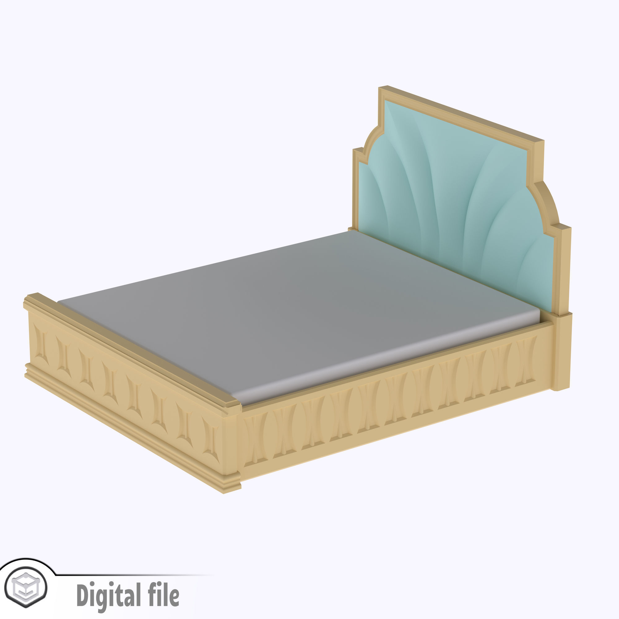 miniature Classic bed 3D print model_5