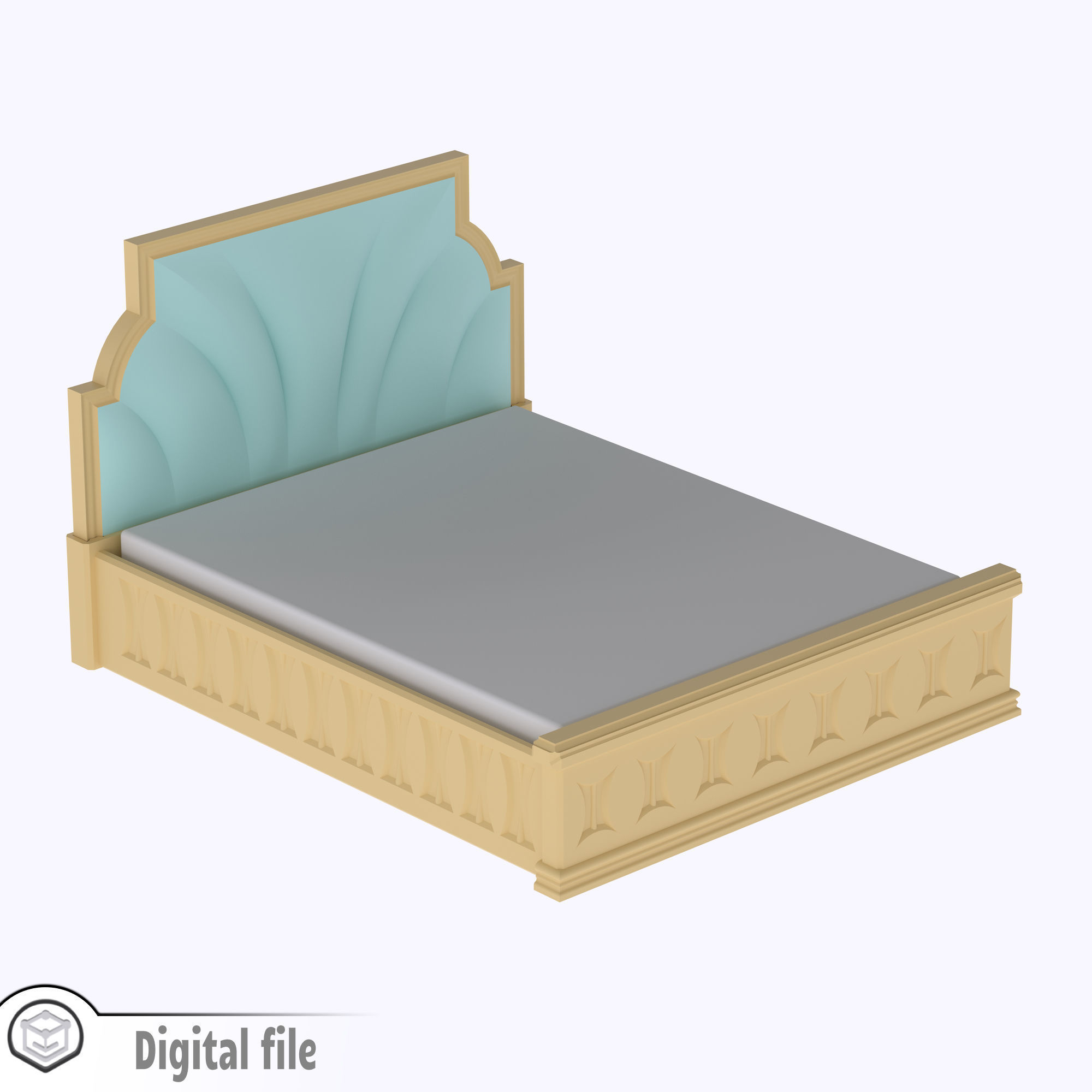 miniature Classic bed 3D print model_6