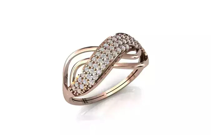 Women Ring Diamond Stone STL 3DM Lightweight Printable