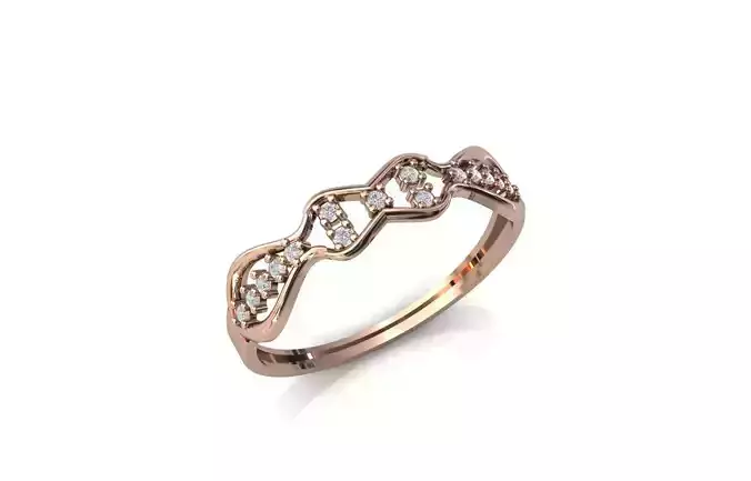 Women Ring Diamond Stone STL 3DM Lightweight Printable