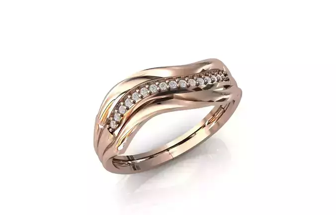 Women Ring Diamond Stone STL 3DM Lightweight Printable