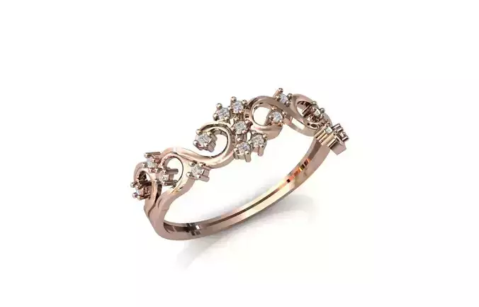 Women Ring Diamond Stone STL 3DM Lightweight Printable