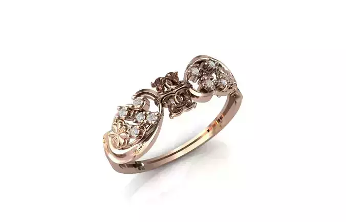 Women Ring Diamond Stone STL 3DM Lightweight Printable