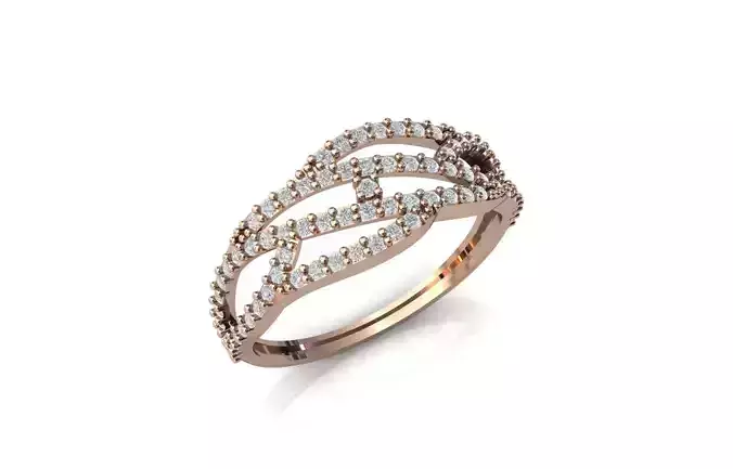 Women Ring Diamond Stone STL 3DM Lightweight Printable