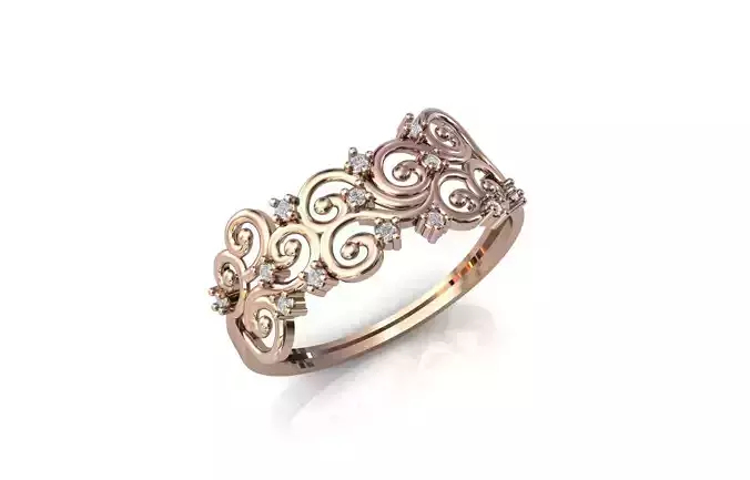 Women Ring Diamond Stone STL 3DM Lightweight Printable