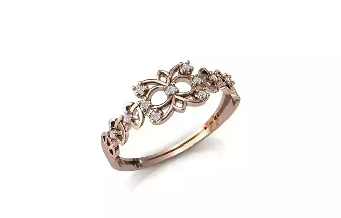 Women Ring Diamond Stone STL 3DM Lightweight Printable