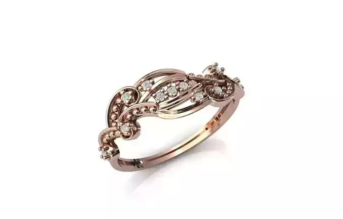 Women Ring Diamond Stone STL 3DM Lightweight Printable