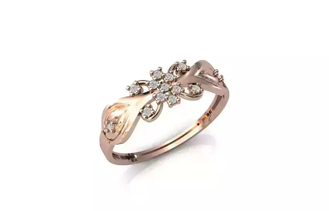 Women Ring Diamond Stone STL 3DM Lightweight Printable