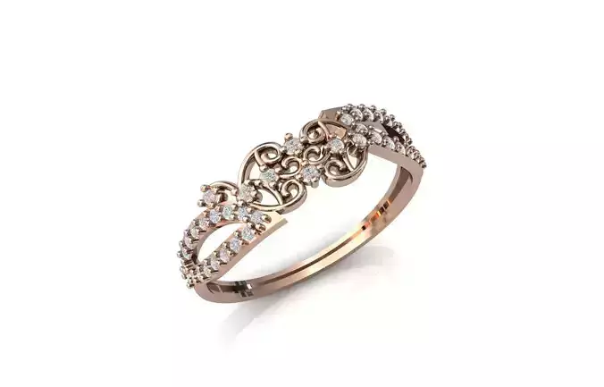 Women Ring Diamond Stone STL 3DM Lightweight Printable