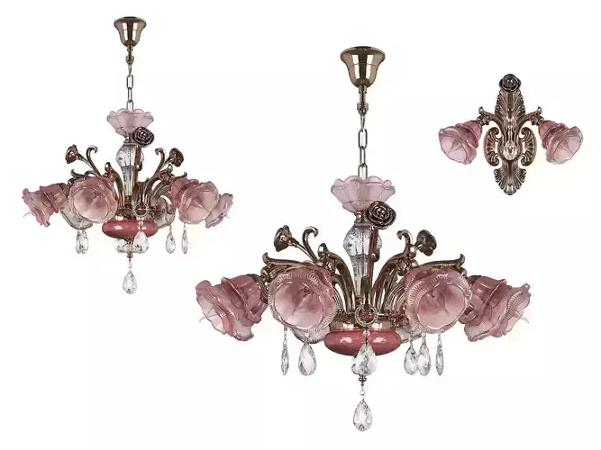 696 Rosata Osgona Collection of Murano Glass Lamps 