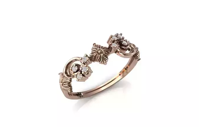 Women Ring Diamond Stone STL 3DM Lightweight Printable