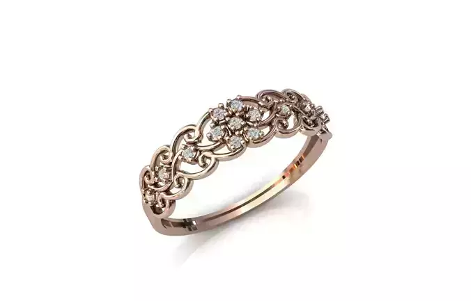 Women Ring Diamond Stone STL 3DM Lightweight Printable