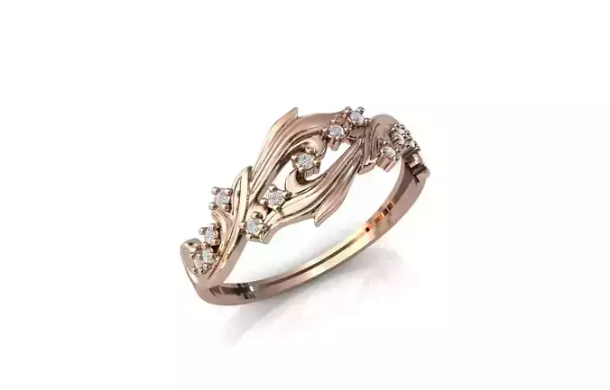 Women Ring Diamond Stone STL 3DM Lightweight Printable