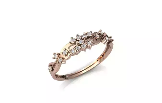 Women Ring Diamond Stone STL 3DM Lightweight Printable