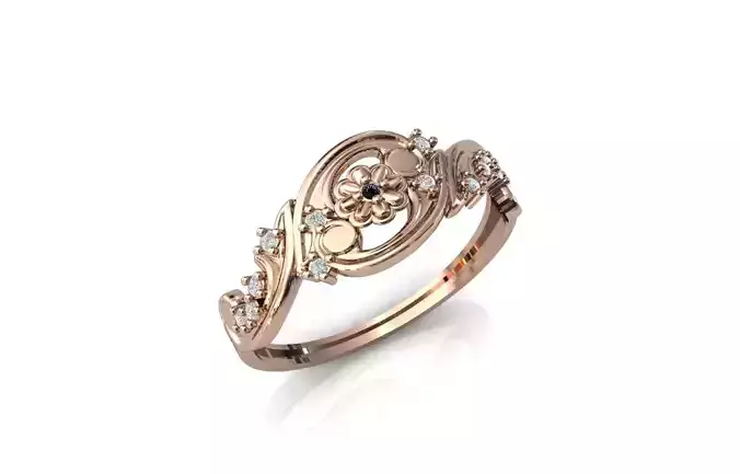 Women Ring Diamond Stone STL 3DM Lightweight Printable