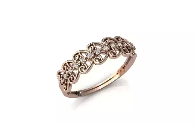 Women Ring Diamond Stone STL 3DM Lightweight Printable