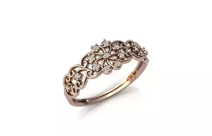 Women Ring Diamond Stone STL 3DM Lightweight Printable