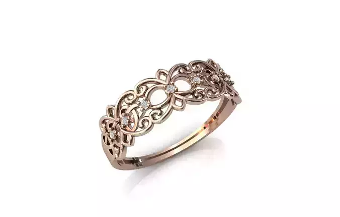 Women Ring Diamond Stone STL 3DM Lightweight Printable