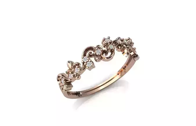 Women Ring Diamond Stone STL 3DM Lightweight Printable