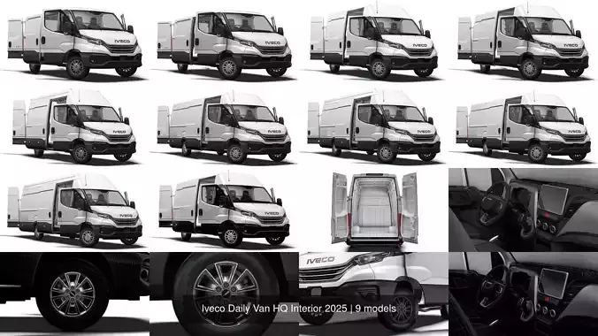 Iveco Daily Van HQ Interior 2025 3D Model Collection