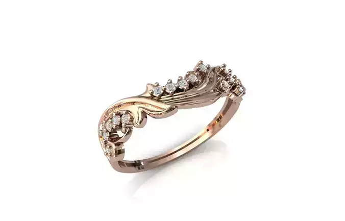 Women Ring Diamond Stone STL 3DM Lightweight Printable