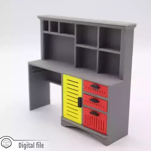 Classic Big desk with drawers door and shelves 