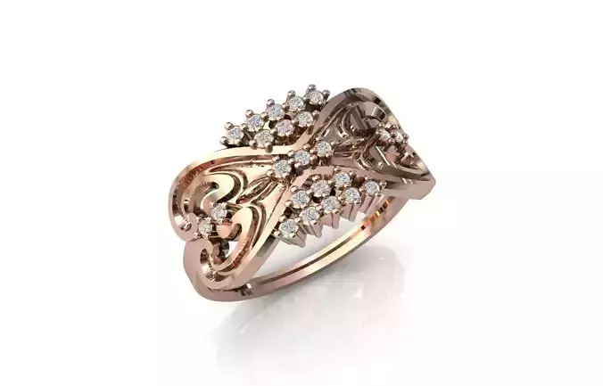 Women Ring Diamond Stone STL 3DM Lightweight Printable