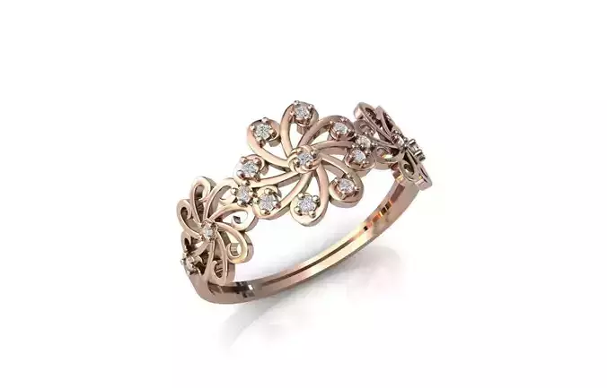 Women Ring Diamond Stone STL 3DM Lightweight Printable