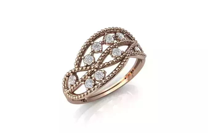 Women Ring Diamond Stone STL 3DM Lightweight Printable