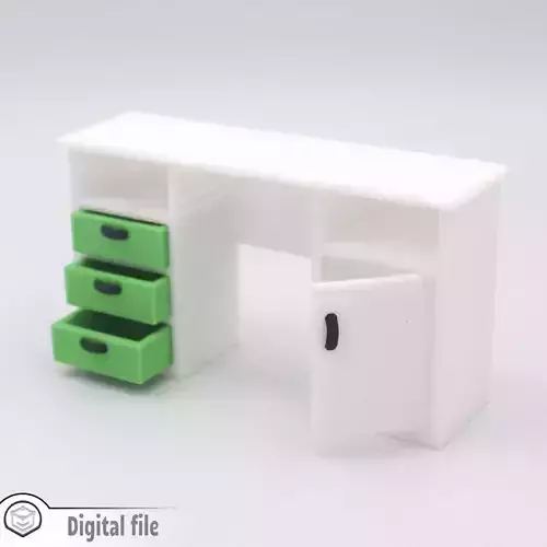 Classic Desk with functional door drawers 