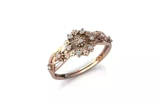 Women Ring Diamond Stone STL 3DM Lightweight Printable