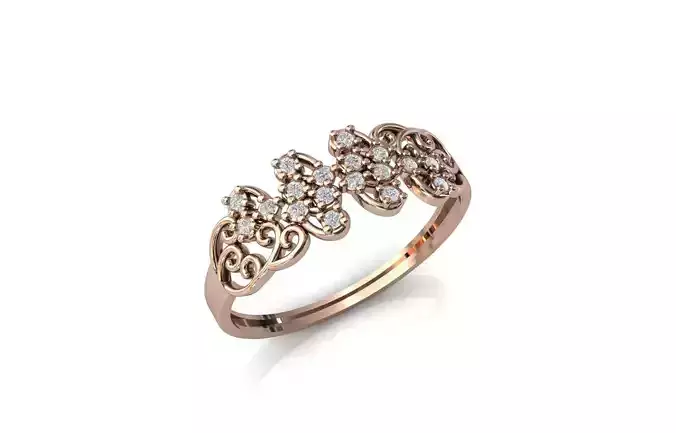 Women Ring Diamond Stone STL 3DM Lightweight Printable