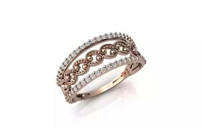 Women Ring Diamond Stone STL 3DM Lightweight Printable