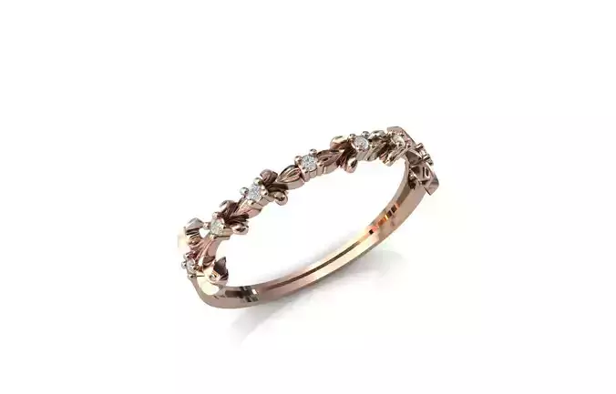 Women Ring Diamond Stone STL 3DM Lightweight Printable