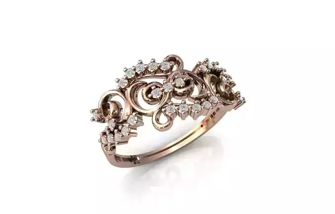 Women Ring Diamond Stone STL 3DM Lightweight Printable