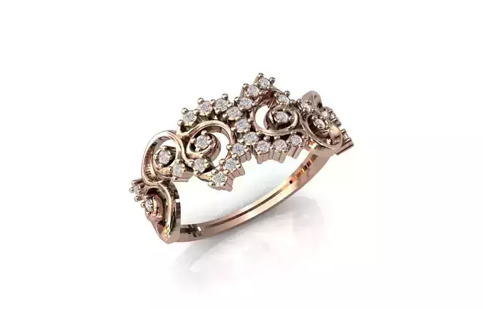 Women Ring Diamond Stone STL 3DM Lightweight Printable