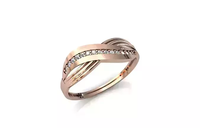 Women Ring Diamond Stone STL 3DM Lightweight Printable