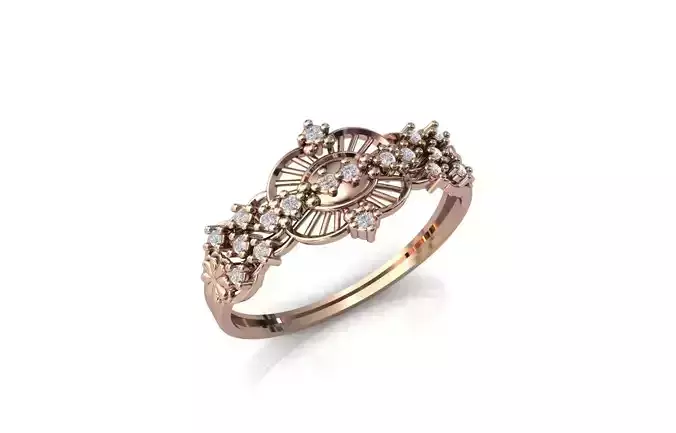 Women Ring Diamond Stone STL 3DM Lightweight Printable