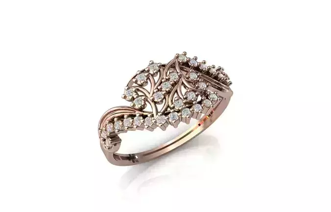 Women Ring Diamond Stone STL 3DM Lightweight Printable