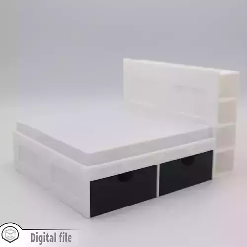 Ikea Inspired bed with boxes and shelves 