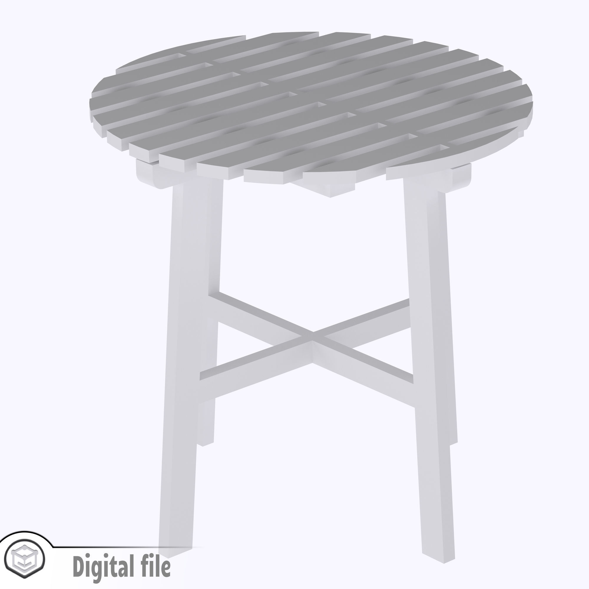 miniature Indoor outdoor table Ikea inspired  3D print model_1