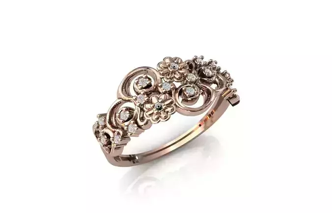 Women Ring Diamond Stone STL 3DM Lightweight Printable