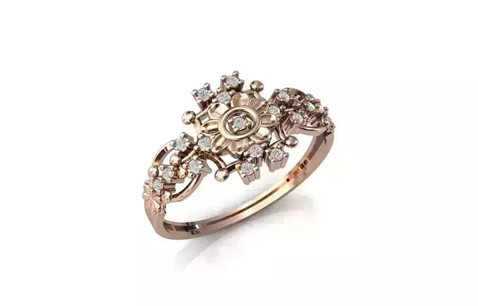 Women Ring Diamond Stone STL 3DM Lightweight Printable